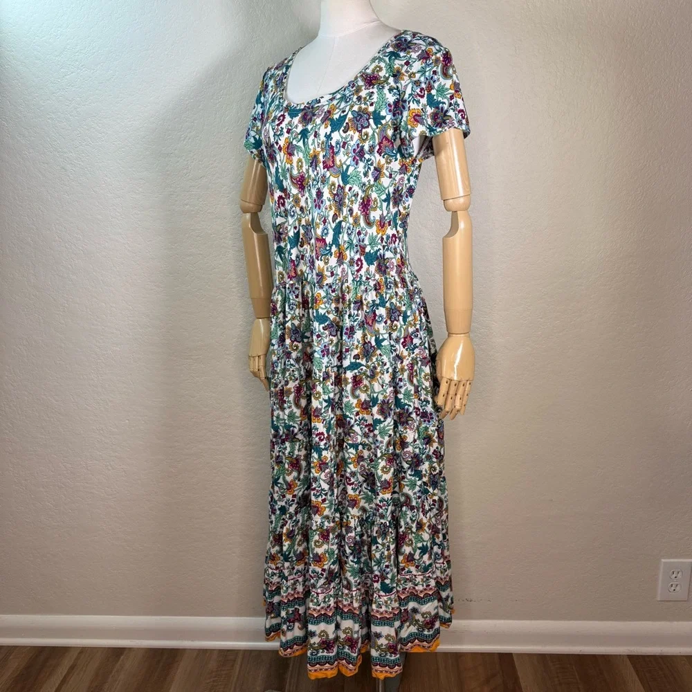 Soft Surroundings Kara Tiered Floral Bohemian Maxi Dress Size Large - Picture 9 of 16